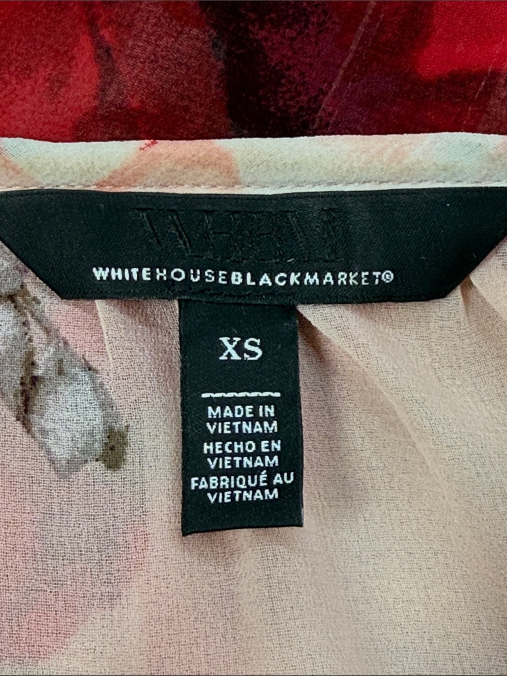 White House Black Market Rose All Holiday Floral Print Sheer Button Down Blouse - Picture 8 of 9